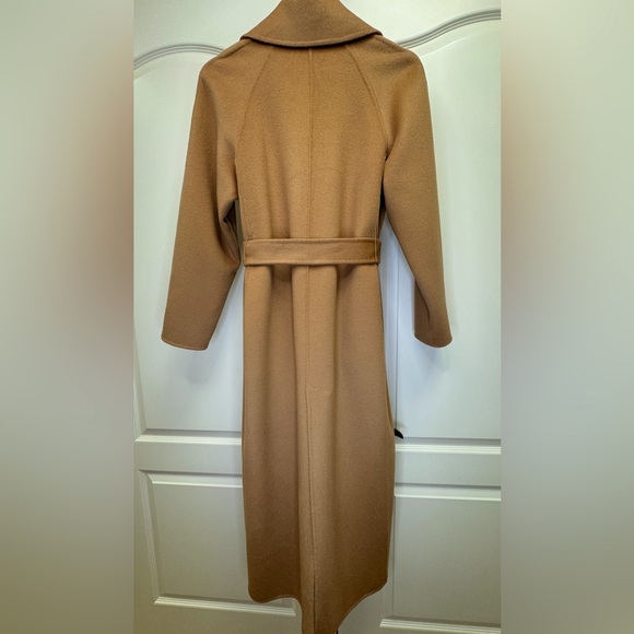 PALTO Tie-Waist Coat Belted Wrap Tan Color size 42 Italian Double Faced Wool - Picture 9 of 17